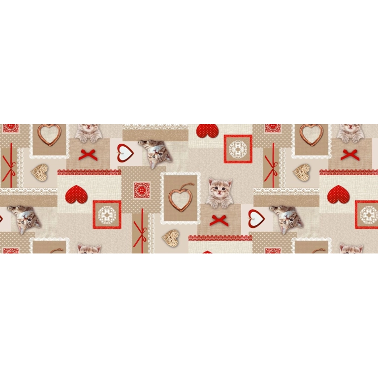 Toile cirée ROUXY love - largeur 140 cm