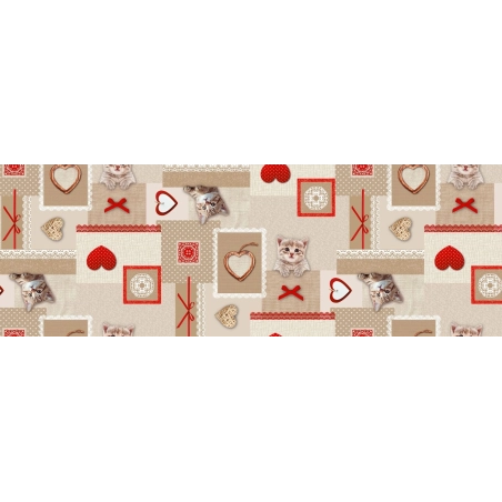 Toile cirée ROUXY love - largeur 140 cm