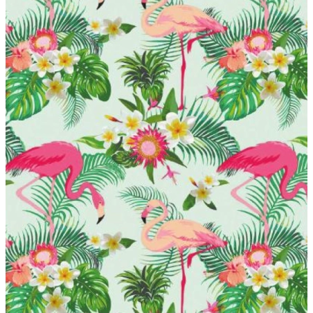 Toile cirée FLAMINGO rose - largeur 140 cm
