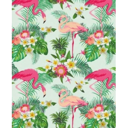 Toile cirée FLAMINGO rose - largeur 140 cm