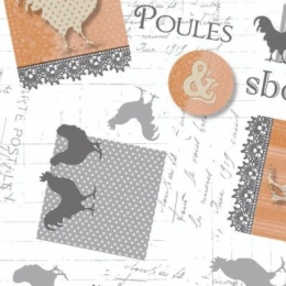 Toile cirée MOLLY gris - largeur 140 cm