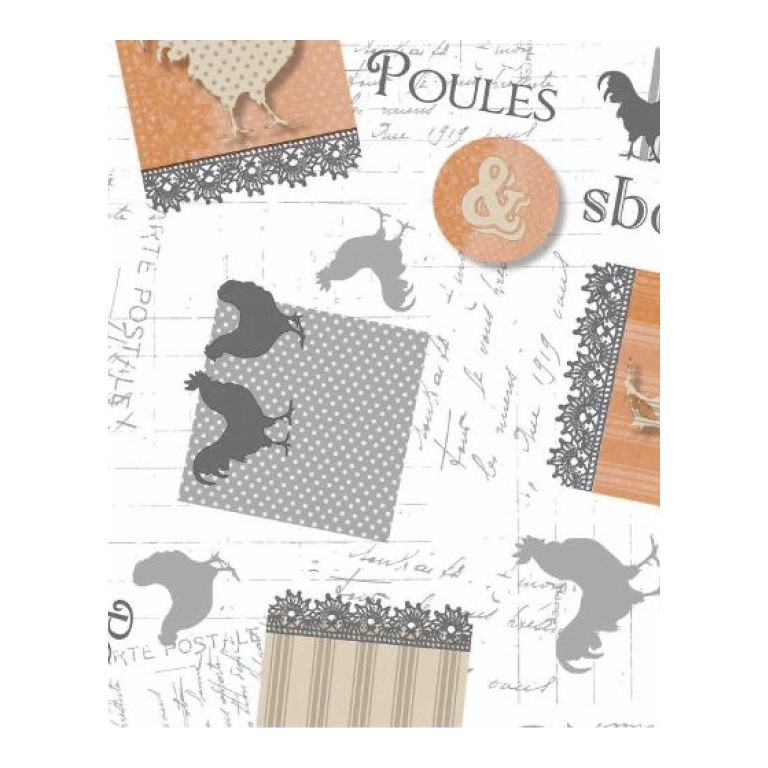 Toile cirée MOLLY gris - largeur 140 cm