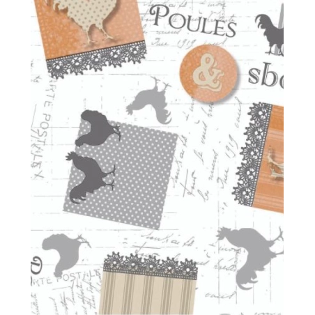 Toile cirée MOLLY gris - largeur 140 cm