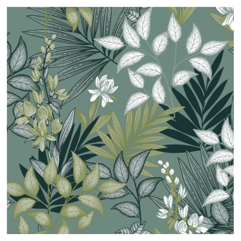 Toile cirée PALOMA vert - Feuillage vert