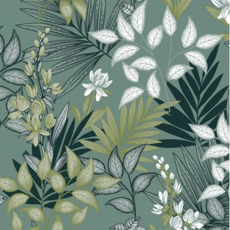 Toile cirée PALOMA vert - Feuillage vert