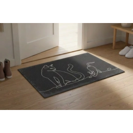 Tapis d'intérieur Silhouette Chats 45x75cm