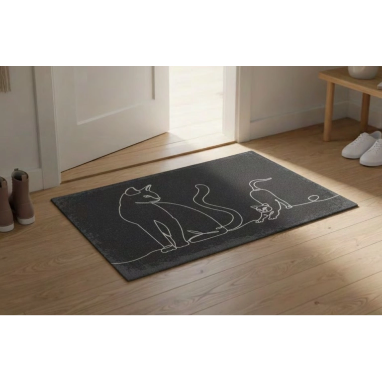 Tapis d'intérieur Silhouette Chats 45x75cm