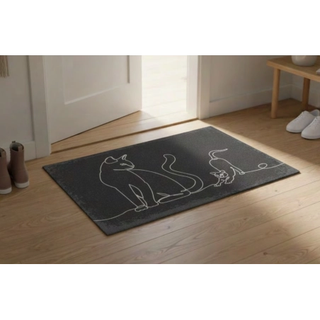 Tapis d'intérieur Silhouette Chats 45x75cm