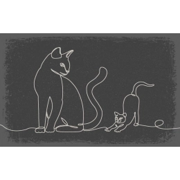 Tapis d'intérieur Silhouette Chats 45x75cm