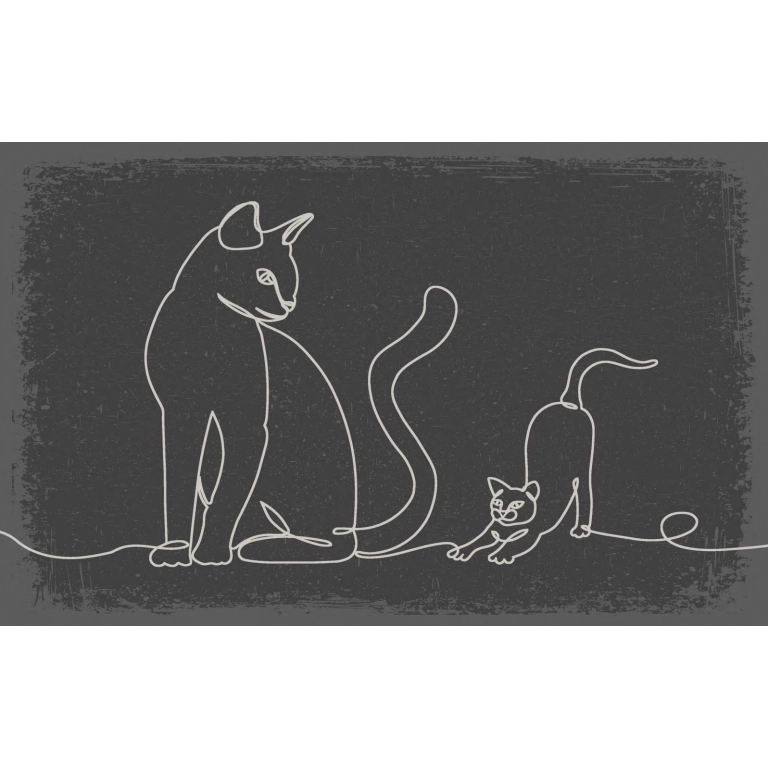 Tapis d'intérieur Silhouette Chats 45x75cm