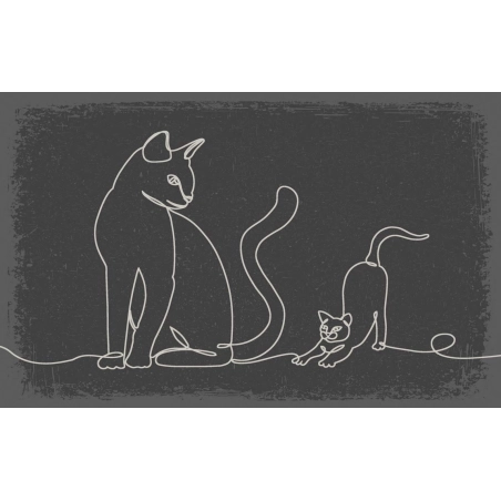 Tapis d'intérieur Silhouette Chats 45x75cm