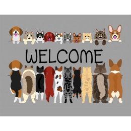 Tapis d'intérieur WELCOME Animaux 60x80cm
