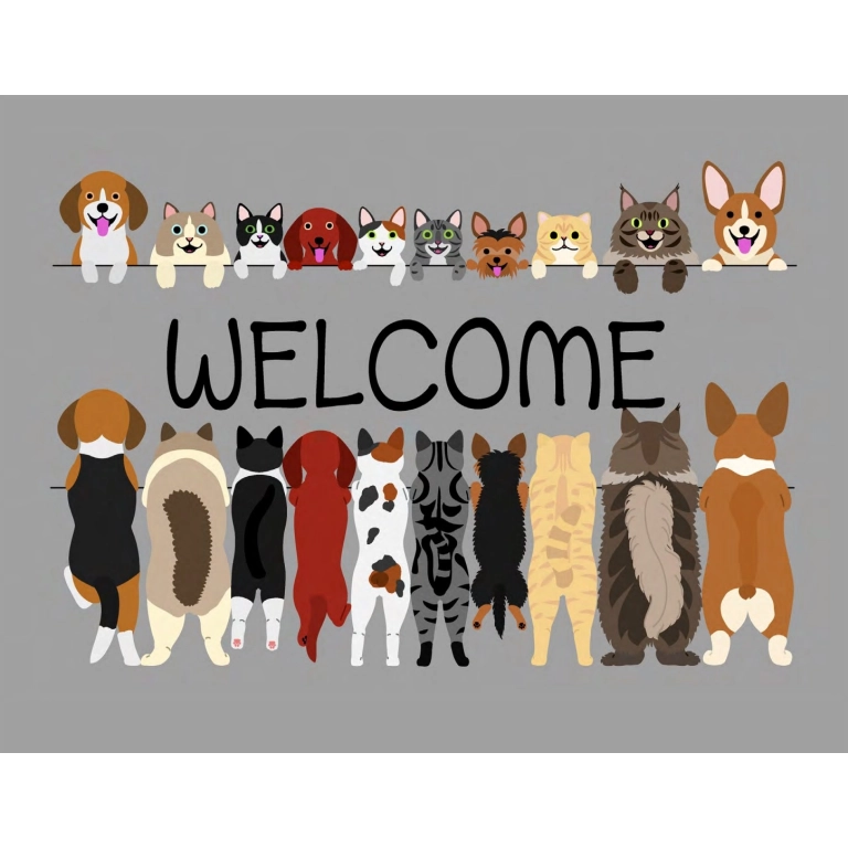 Tapis d'intérieur WELCOME Animaux 60x80cm