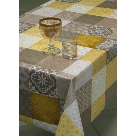 Toile cirée MIMOSA jaune - Géométrique et Traditionnelle