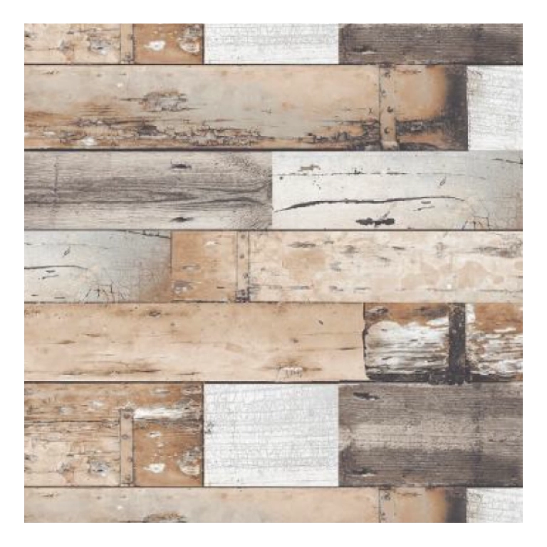 Toile cirée WOOD wall - largeur 140 cm