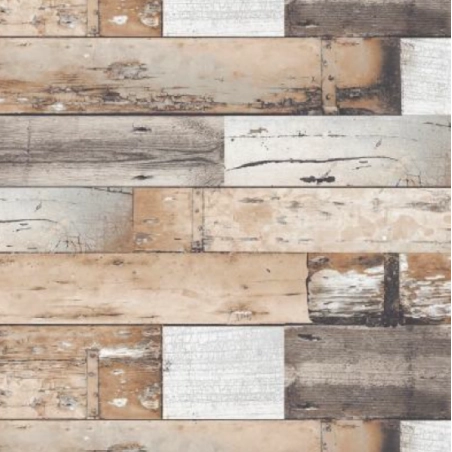 Toile cirée WOOD wall - largeur 140 cm