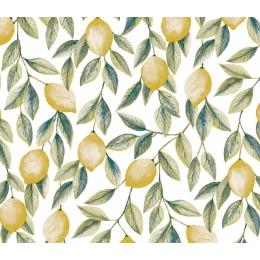 Toile cirée citron jaune - nappe plastique citron pratique sans plis