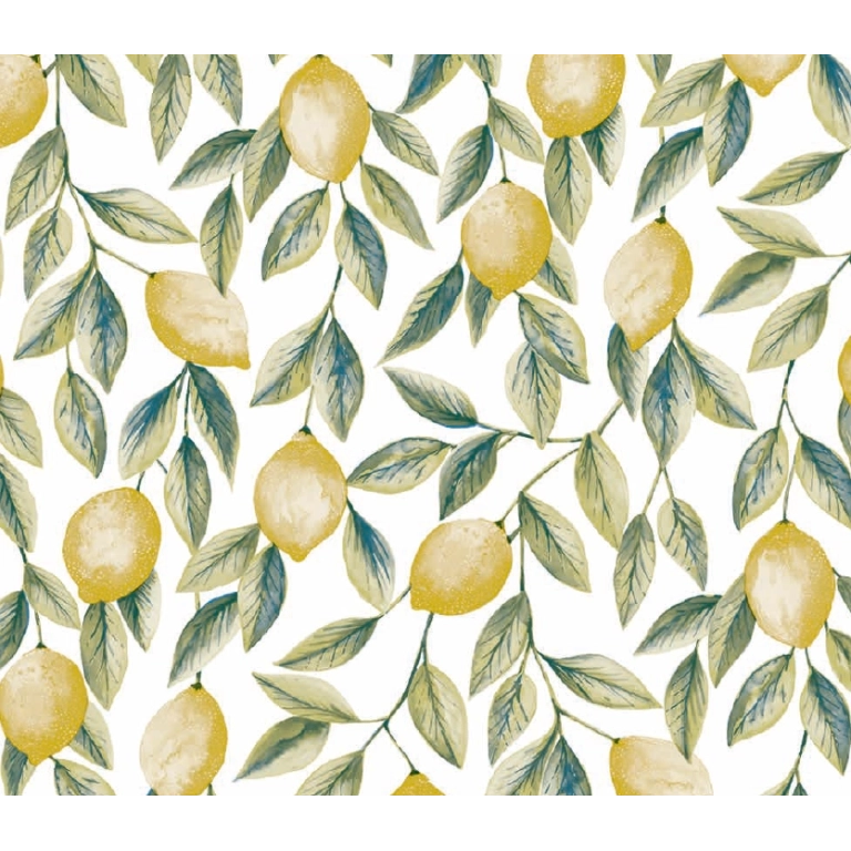 Toile cirée citron jaune - nappe plastique citron pratique sans plis