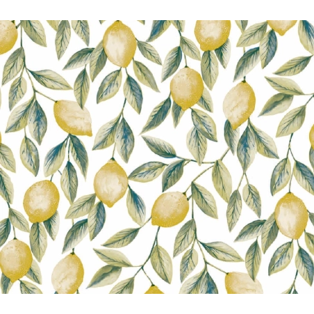 Toile cirée citron jaune - nappe plastique citron pratique sans plis