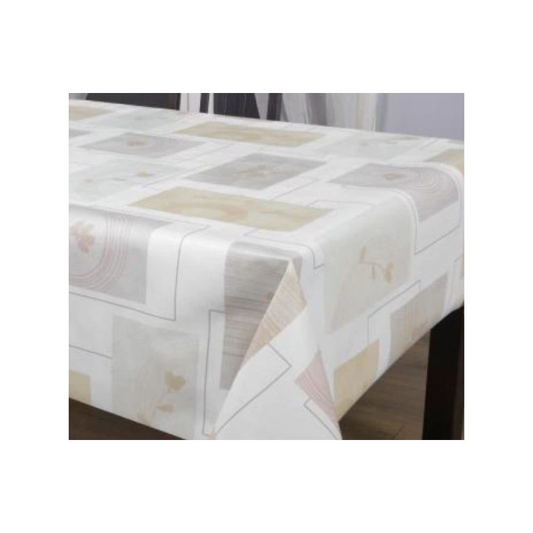 Toile cirée épaisse GALERIE écru - Largeur 140 cm  et Sans plis