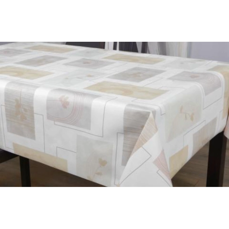 Toile cirée épaisse GALERIE écru - Largeur 140 cm  et Sans plis