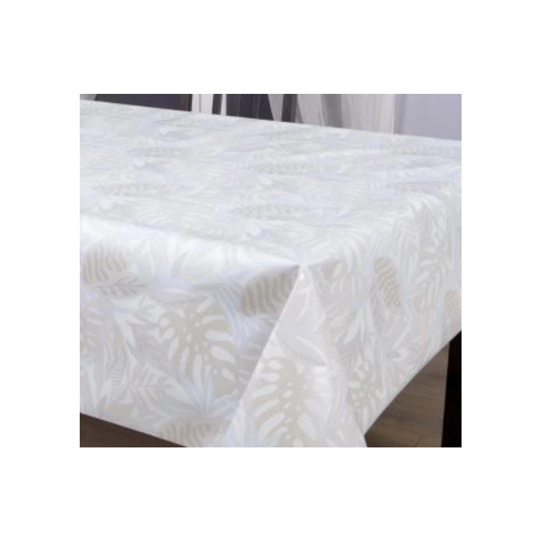 Toile cirée épaisse LUONTO écru - Largeur 140 cm  et Sans plis