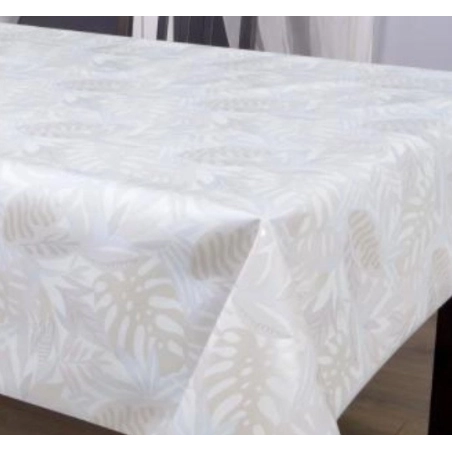 Toile cirée épaisse LUONTO écru - Largeur 140 cm  et Sans plis