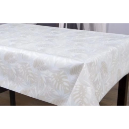 Toile cirée épaisse LUONTO écru - Largeur 140 cm  et Sans plis