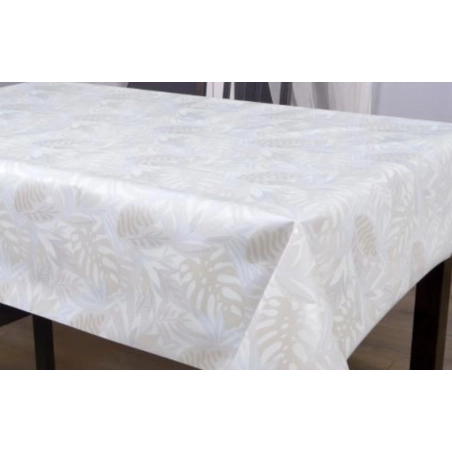 Toile cirée épaisse LUONTO écru - Largeur 140 cm  et Sans plis