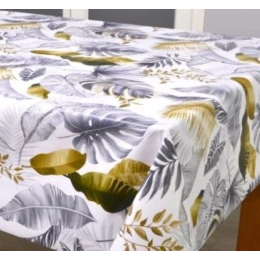 Toile cirée épaisse GUYANE blanc - Largeur 140 cm  et Sans plis