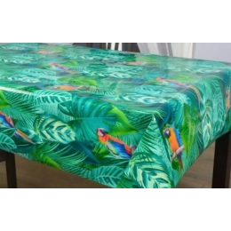 Toile cirée épaisse JUPER vert - Largeur 140 cm  et Sans plis