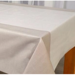 Toile cirée épaisse COTEX beige - Largeur 140 cm  et Sans plis