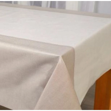 Toile cirée épaisse COTEX beige - Largeur 140 cm  et Sans plis