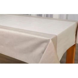 Toile cirée épaisse COTEX beige - Largeur 140 cm  et Sans plis