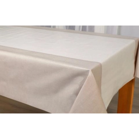 Toile cirée épaisse COTEX beige - Largeur 140 cm  et Sans plis