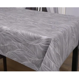 Toile cirée Esel Antracite - Nappe cirée moderne argentée