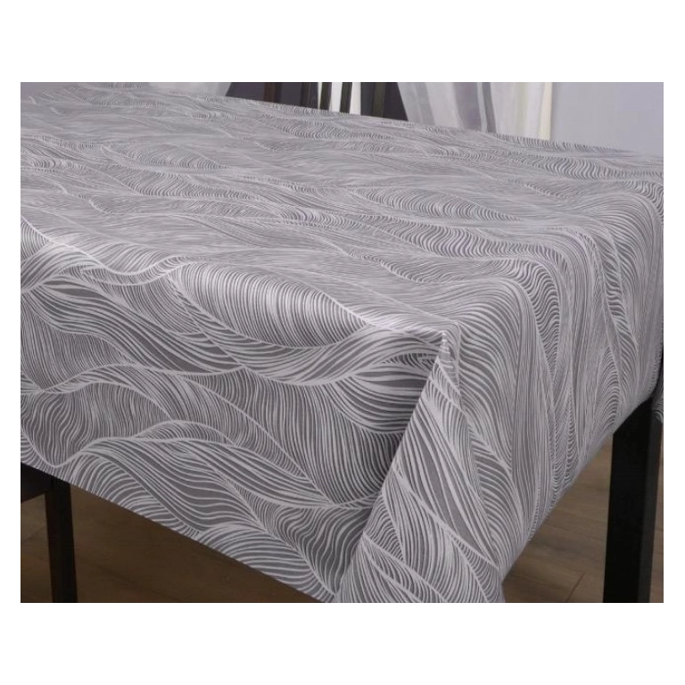 Toile cirée Esel Antracite - Nappe cirée moderne argentée