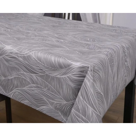 Toile cirée Esel Antracite - Nappe cirée moderne argentée