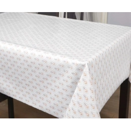 Toile cirée 180 Liam blanc - Nappe grande largeur