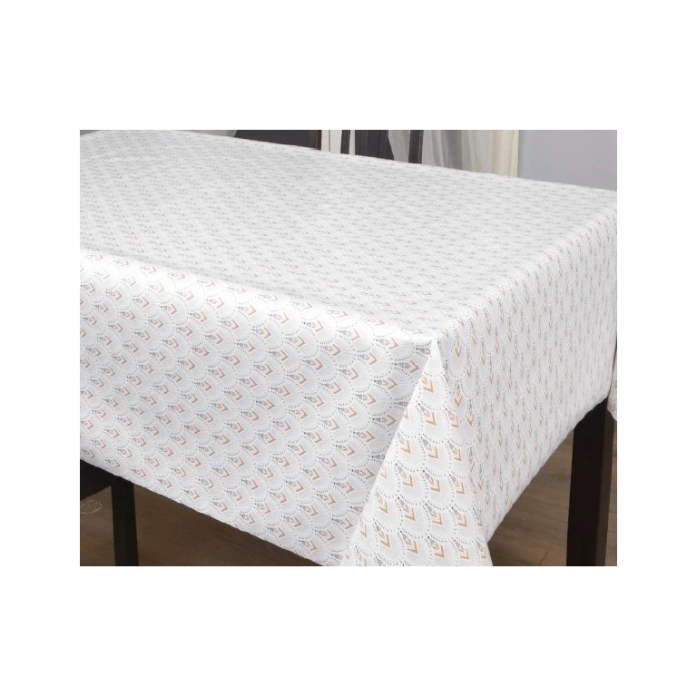 Toile cirée 180 Liam blanc - Nappe grande largeur