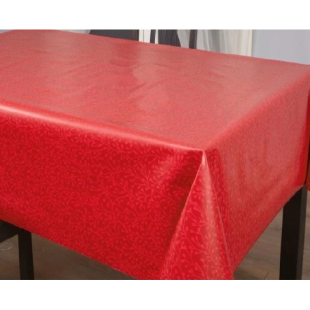 Toile cirée 180 Noémie rouge - Nappe grande largeur