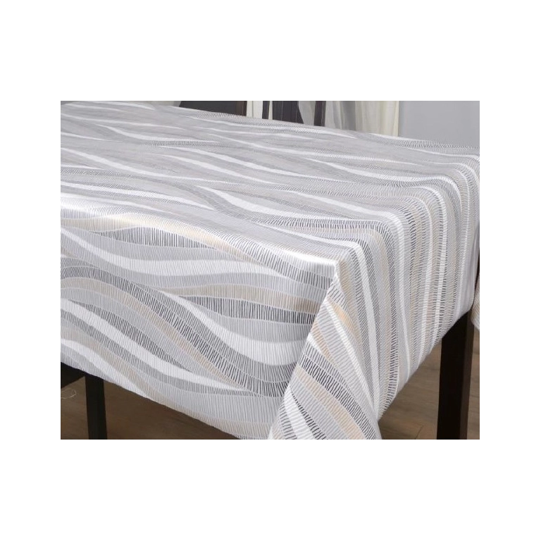 Toile cirée 180 Rhea gris - Nappe grande largeur