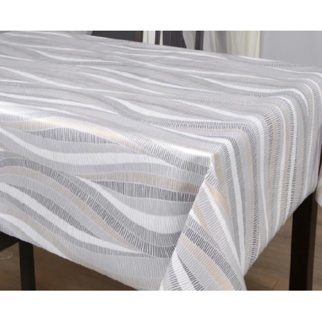 Toile cirée 180 Rhea gris - Nappe grande largeur