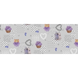 Toile cirée LAURIS lavande - largeur 140 cm