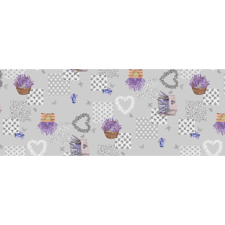 Toile cirée LAURIS lavande - largeur 140 cm