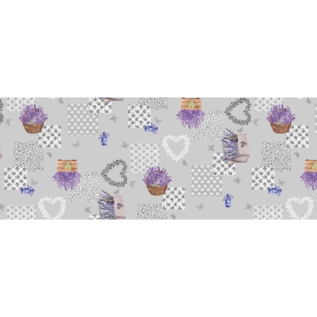 Toile cirée LAURIS lavande - largeur 140 cm