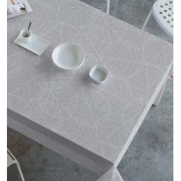 Protège table Aire gris - Toile cirée épaisse largeur 140 cm