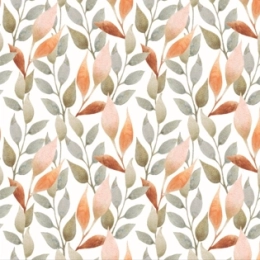 Protège table Laurier orange - Toile cirée épaisse largeur 140 cm