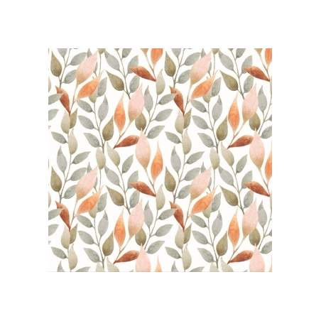 Protège table Laurier orange - Toile cirée épaisse largeur 140 cm