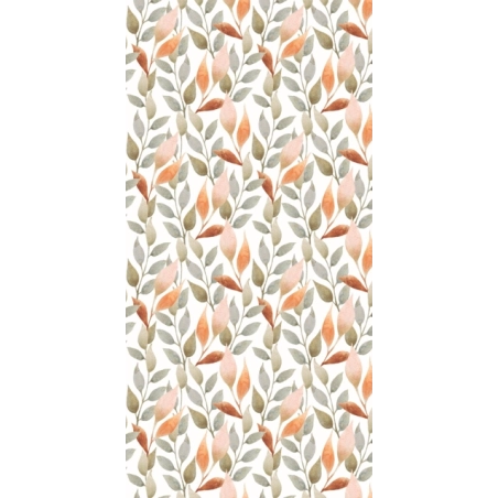 Protège table Laurier orange - Toile cirée épaisse largeur 140 cm